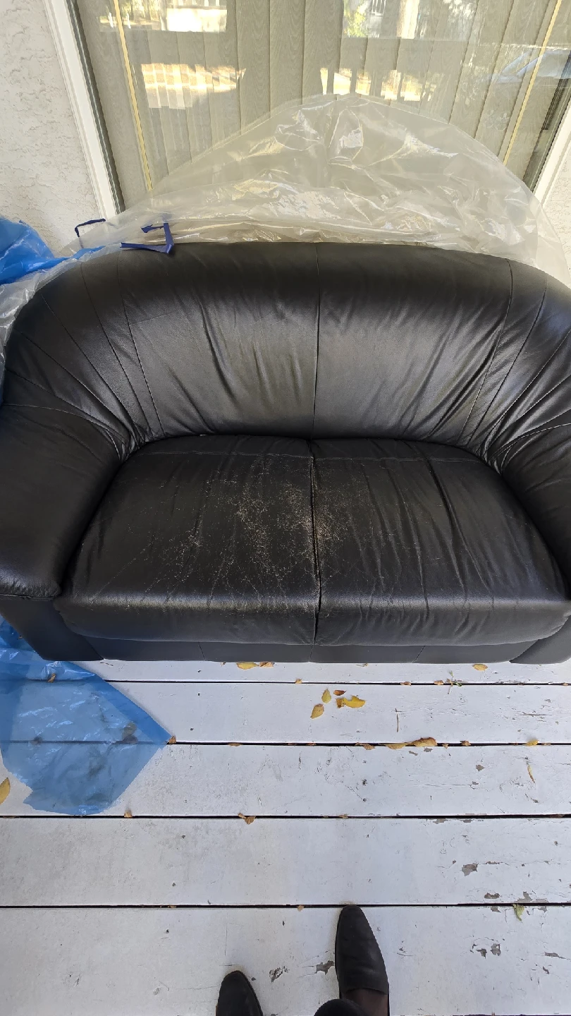Black Leather Loveseat Sofa