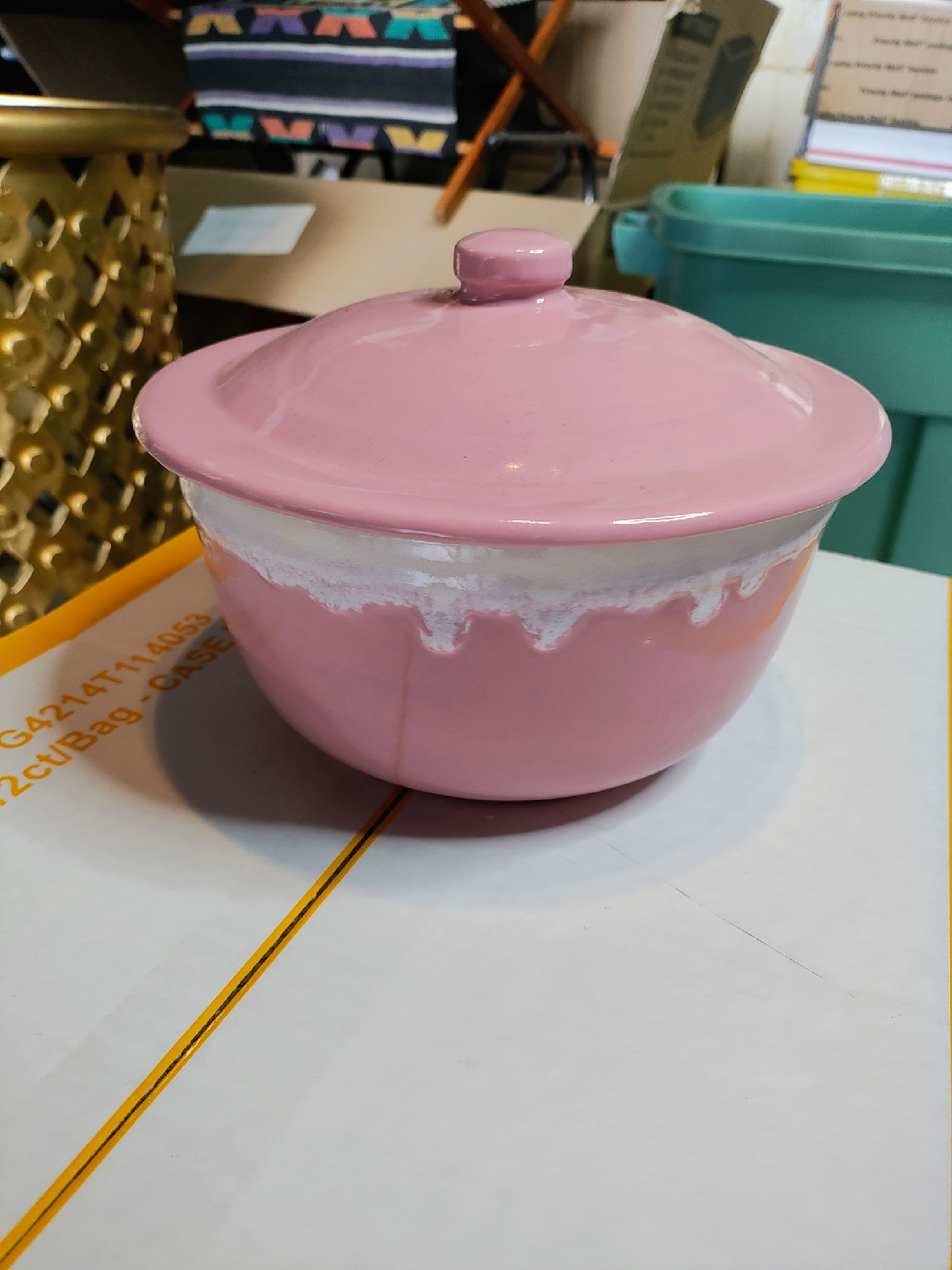 Vintage Mid Century Pottery Covered Casserole