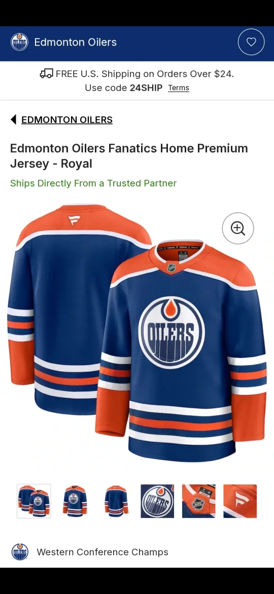 new Edmonton Oilers Fanatics Home Premium Jersey - Royal image indicator(3)