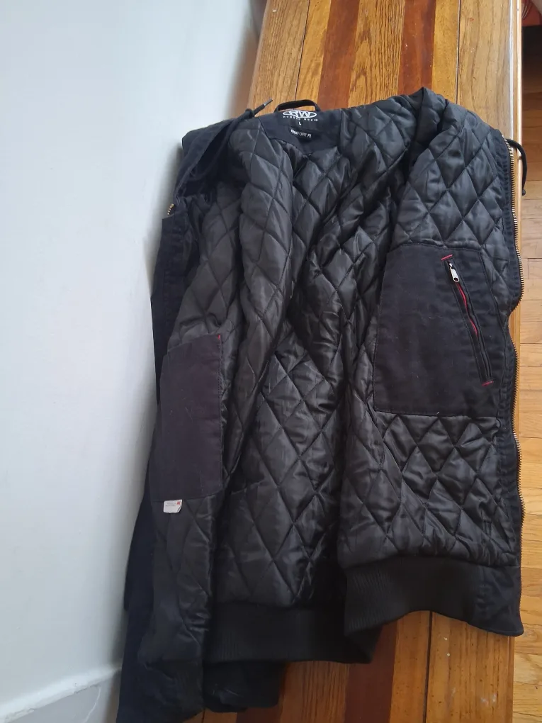 RW Rugged Wear comfort fit Black Hooded Jacket - Size L image indicator(3)