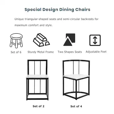 NIB 6 chairs only, contemporary dining set (*No table top) image indicator(8)