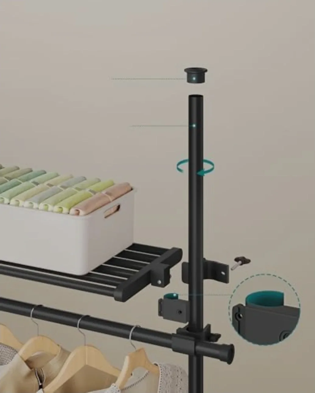 SONGMICS Garment Rack - Adjustable Height image indicator(3)