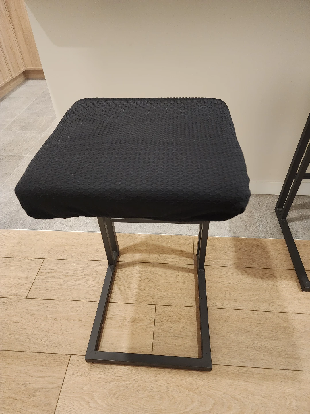Black Stool with Metal Frame - photo 5