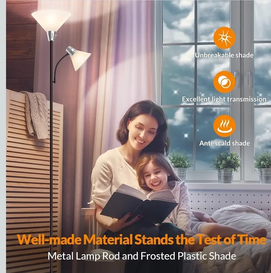 Lepower Floor Lamp with Adjustable Reading Light image indicator(3)