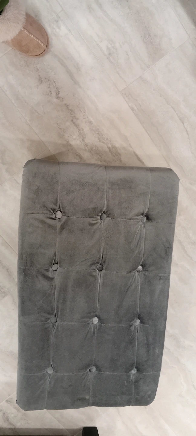 Grey Tufted Ottoman