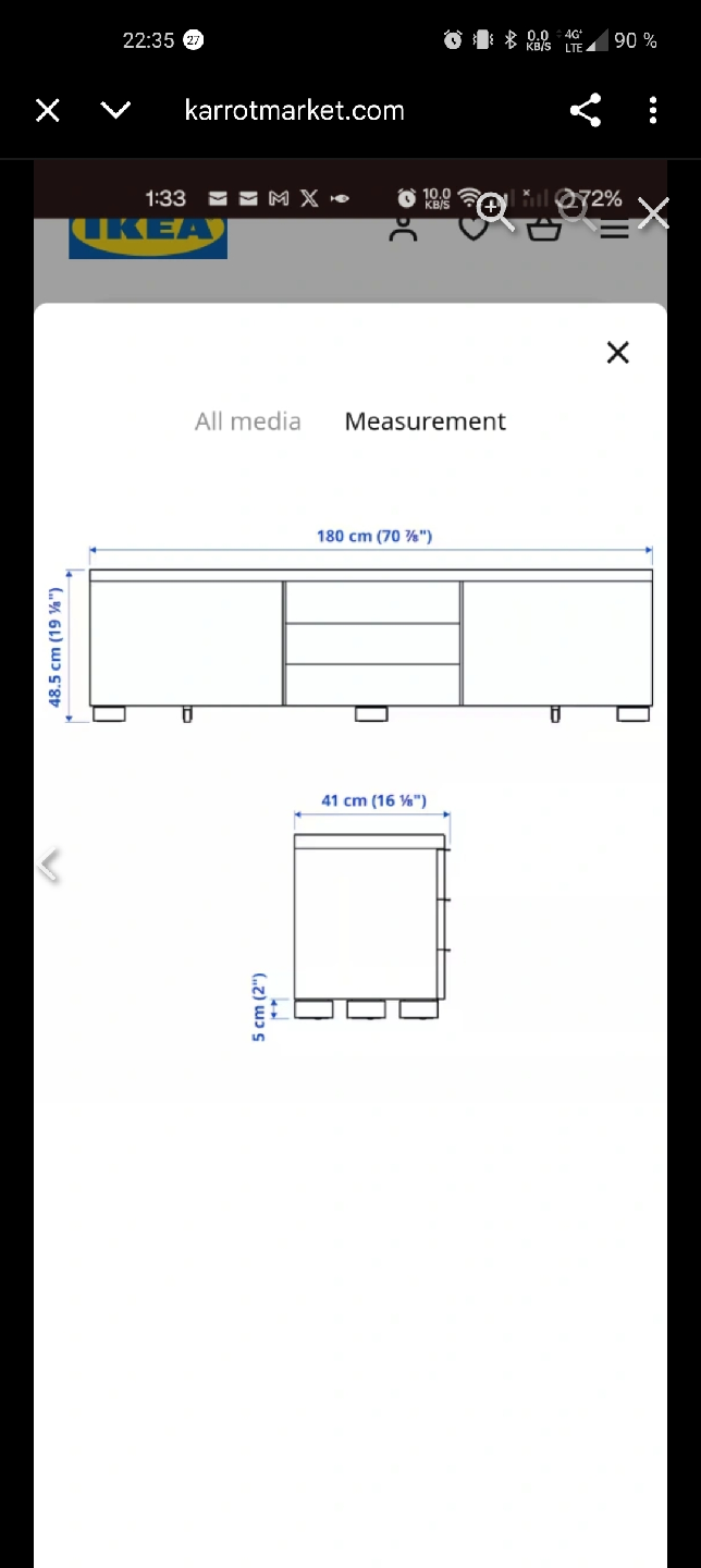IKEA TV Stand White  Besta burs - photo 5