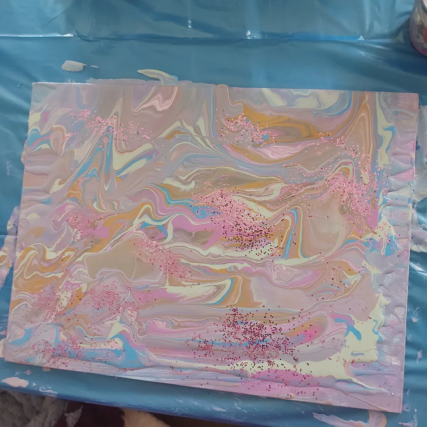 Acrylic Pour Painting with Glitter thumbnail