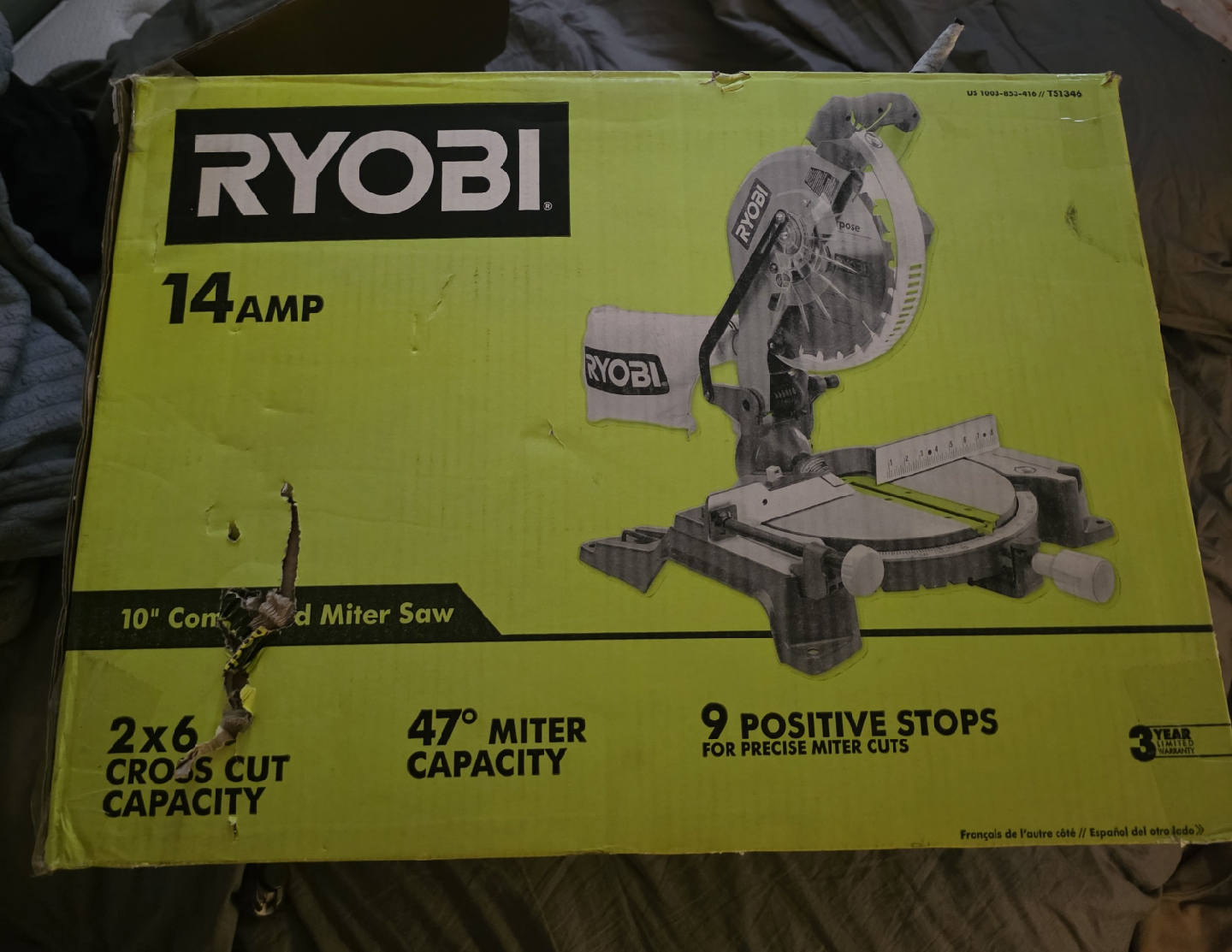 Ryobi 10" Compound Miter Saw - 14 Amp