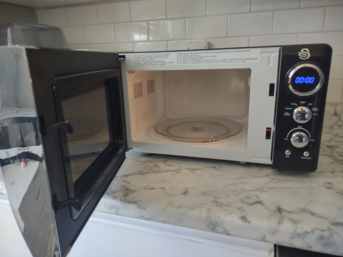 Retro Style Microwave - Black - photo 2