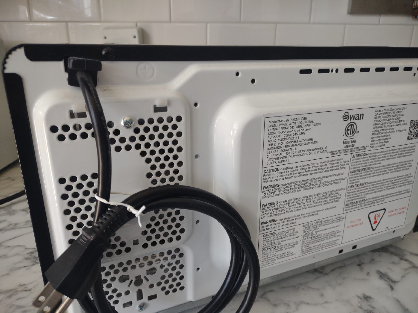 Retro Style Microwave - Black - photo 3