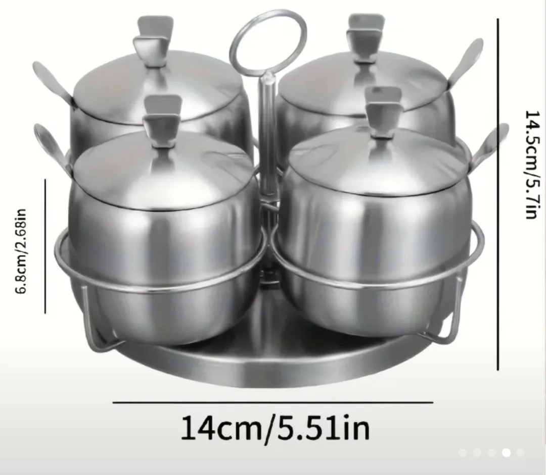 brand new high quality Stainless Steel Spice Jar Set with Spoons image indicator(2)