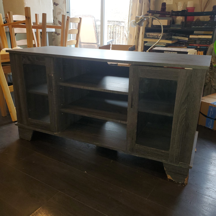 Grey Wood TV Stand/Entertainment Unit