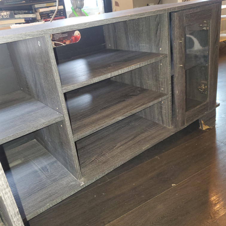 Grey Wood TV Stand/Entertainment Unit - photo 2