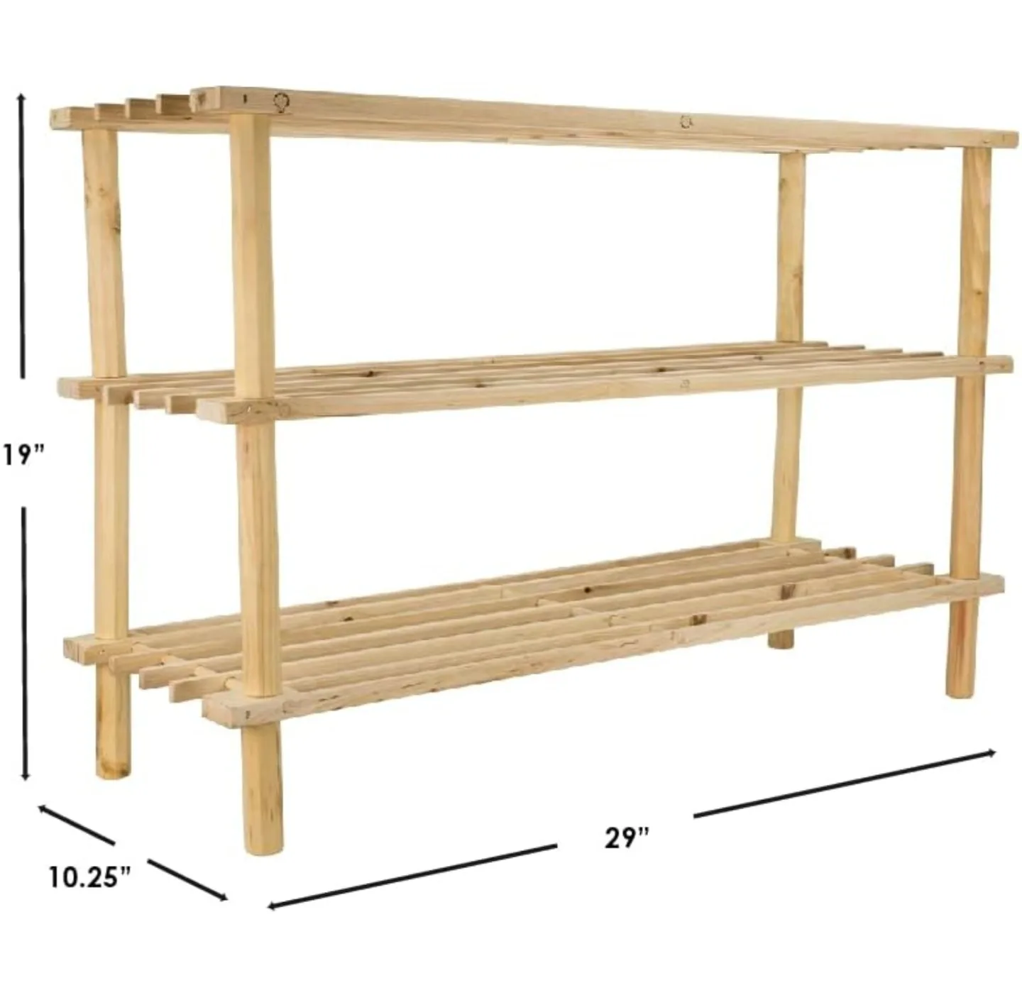 Home Basics 3-Tier Wooden Shoe Rack image indicator(4)