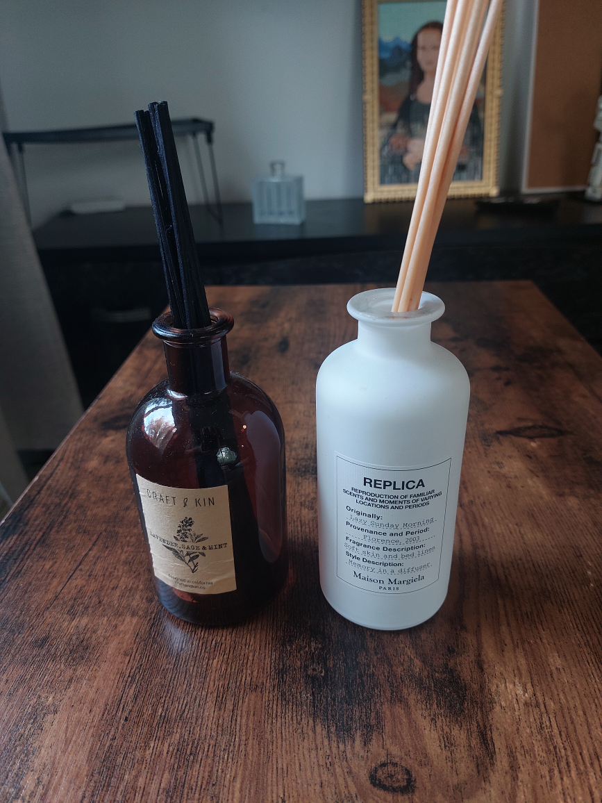Empty diffuser bottles and sticks