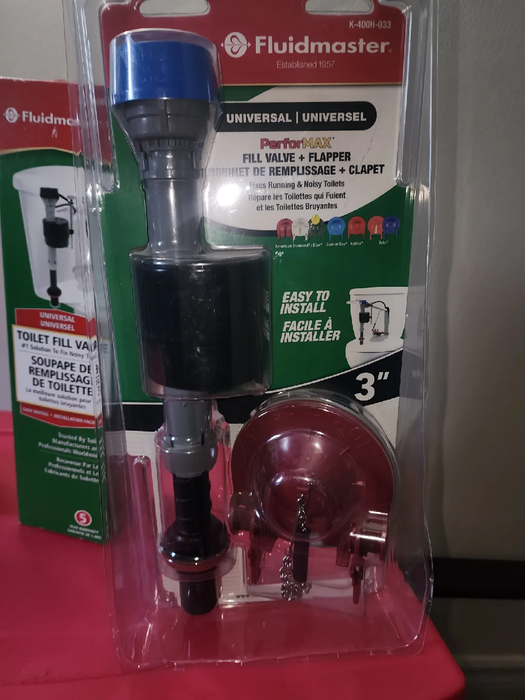 Fluidmaster Universal Toilet Fill Valve & Flapper Kit image indicator(2)