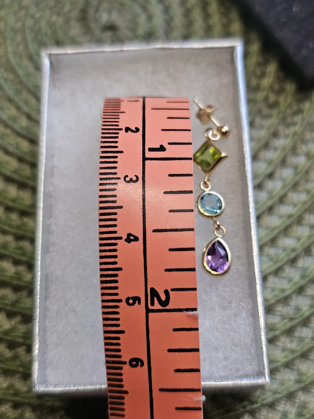 14K Gold Gemstone Drop Earrings 1.63g image indicator(4)