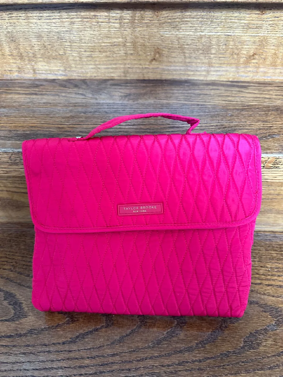Taylor Brooke Pink Quilted Makeup Bag thumbnail