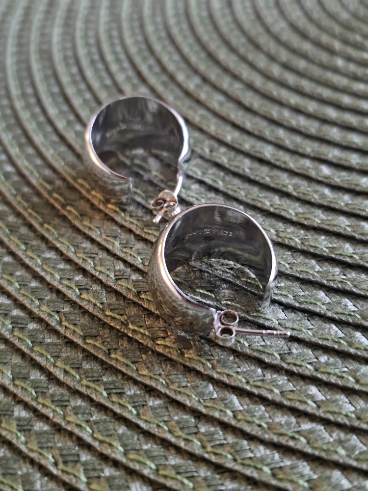 Silver Hoop Earrings Stamped 925 - photo 3