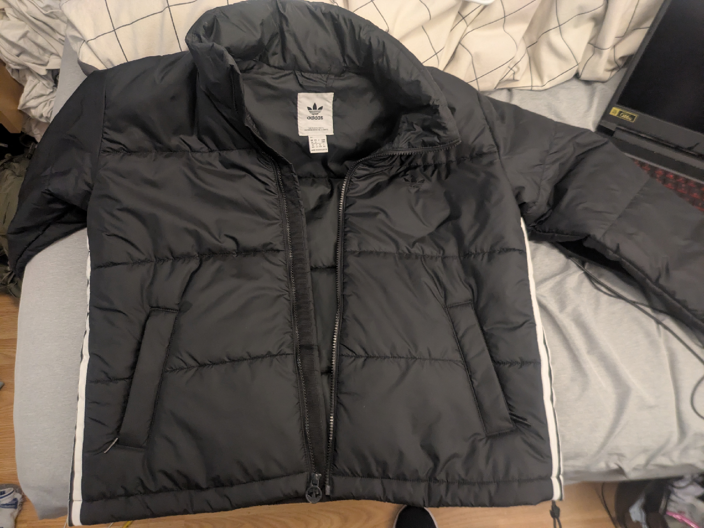 Adidas Puffer Jacket - Black, Size M women