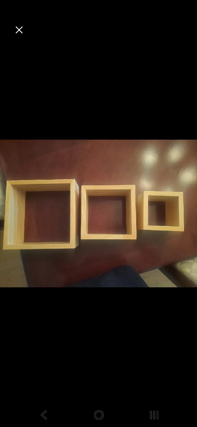 Set of 3 Wooden Cube Shelves thumbnail