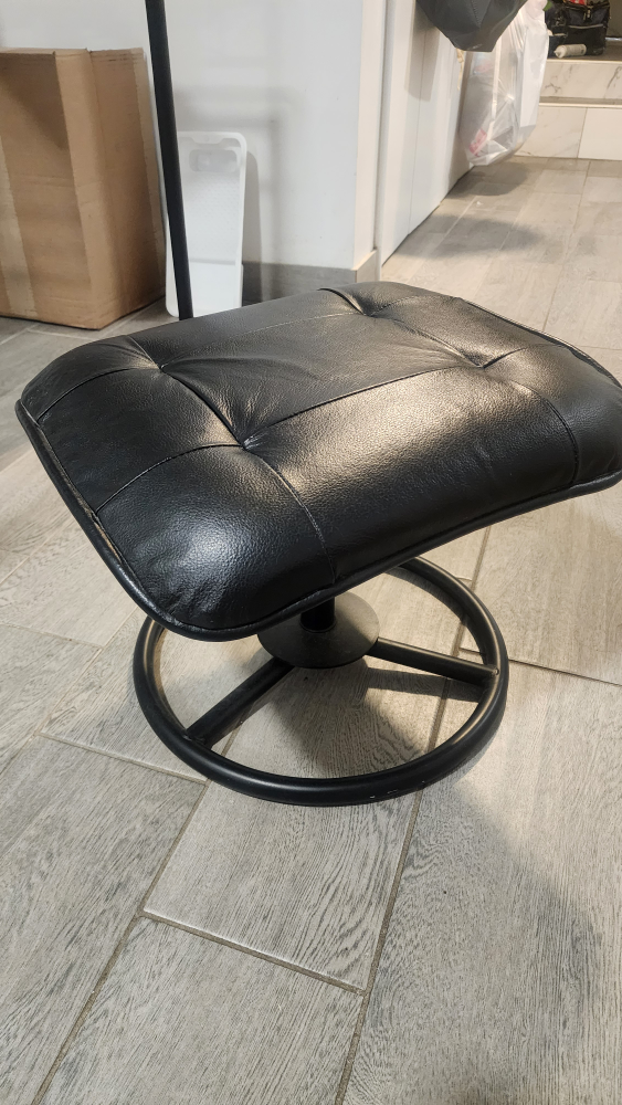 Black Swivel Ottoman Foot Rest