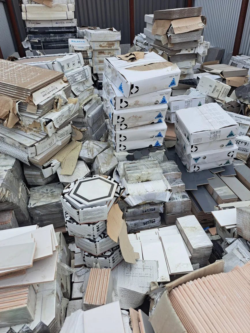 blow out sale assorted tiles, carpet, vinyl, and hardwood image indicator(4)