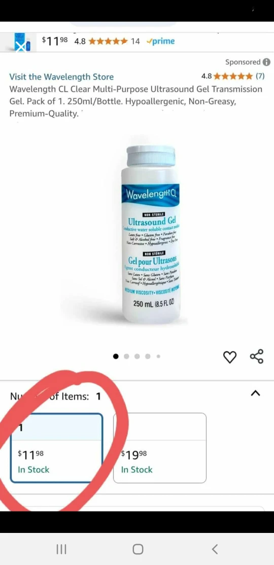 Wavelength CL Ultrasound Gel - 250ml Bottle