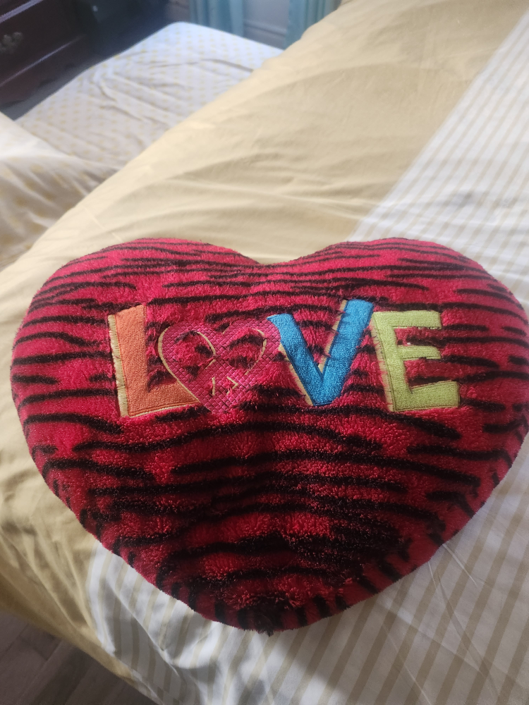 Red & Black Heart Shaped Pillow