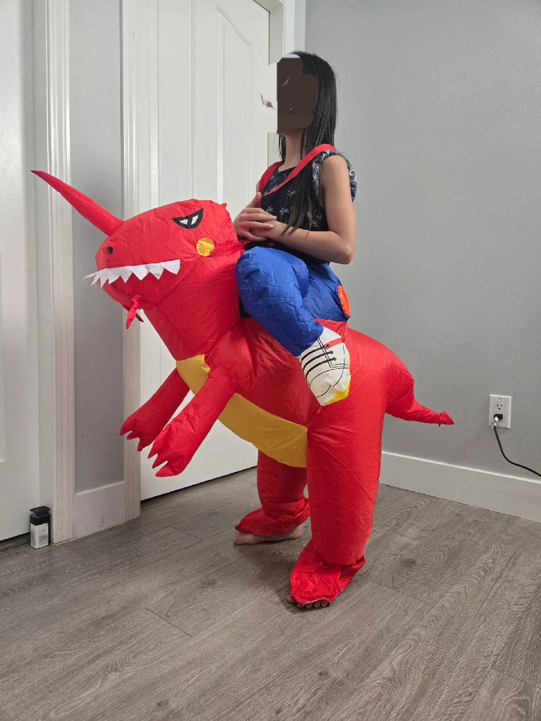 inflatable costume red dinosaur halloween image indicator(9)