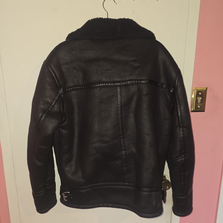 Zara Black Faux Leather Biker Jacket