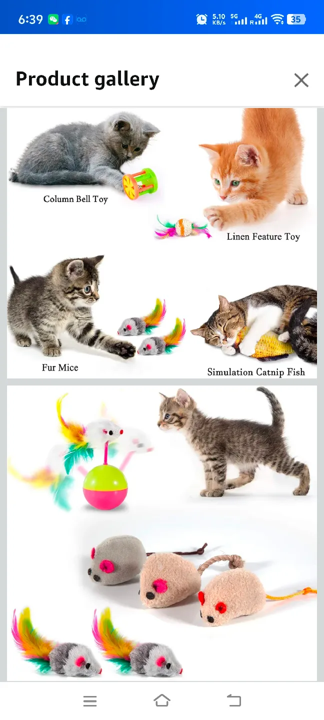 28pc Mixed Cat Toys - Balls, Fish, Tunnel image indicator(2)