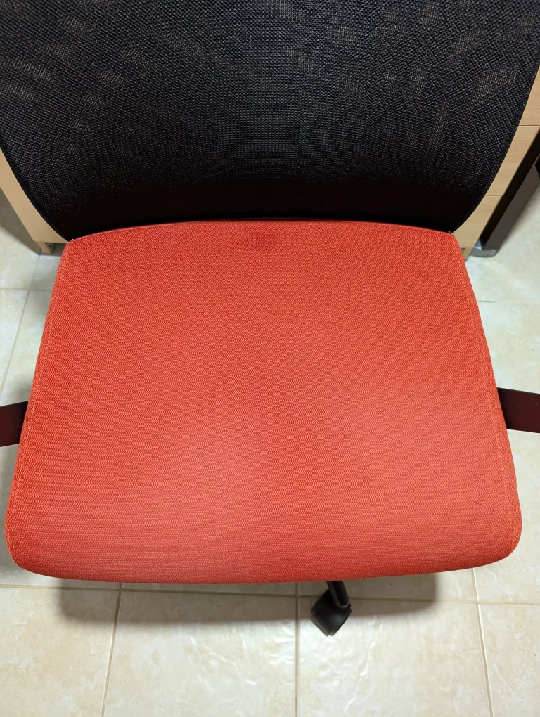 Office Chair - Red Orange Seat, Black Mesh Back image indicator(4)