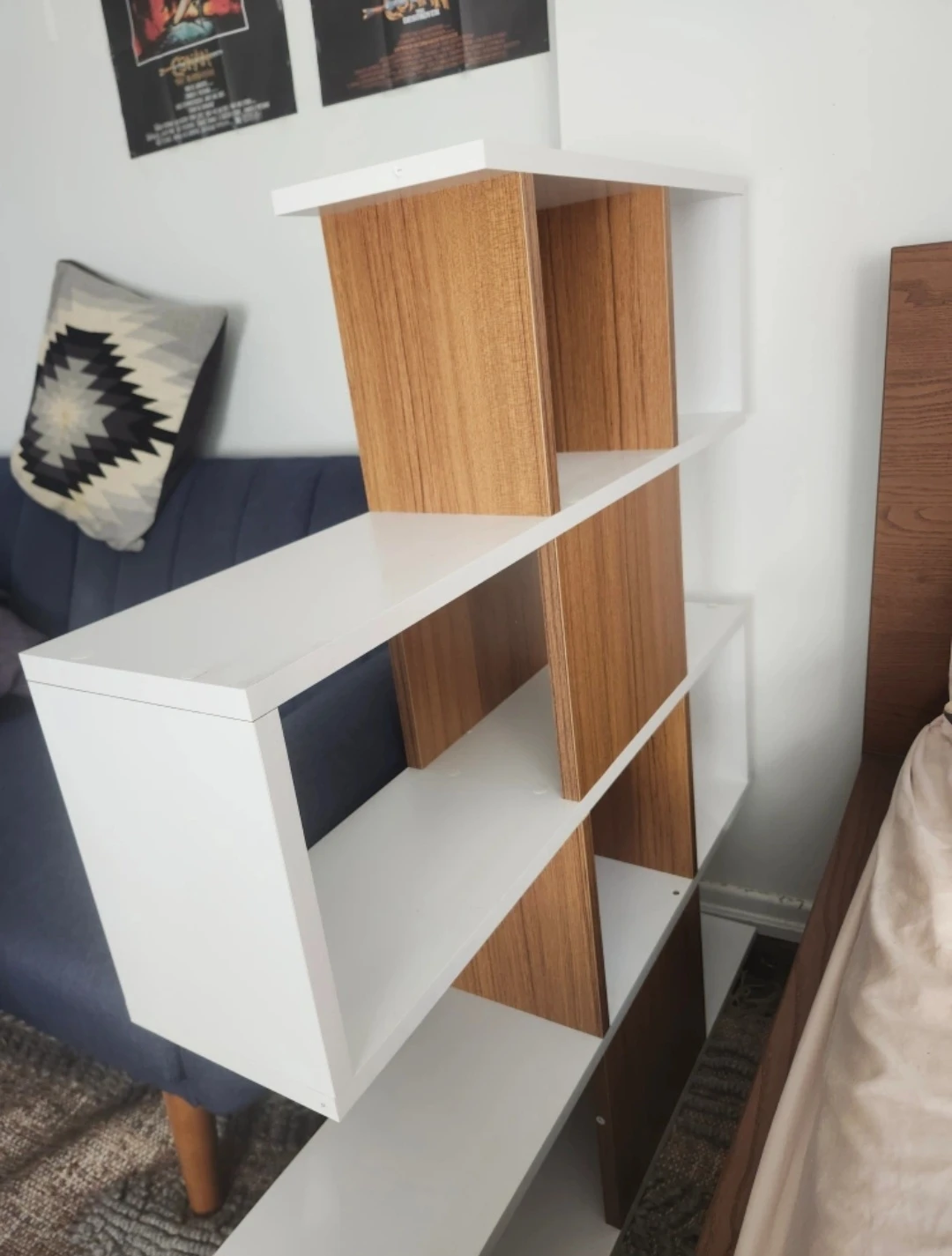 White & Wood Cube Bookshelf - photo 2