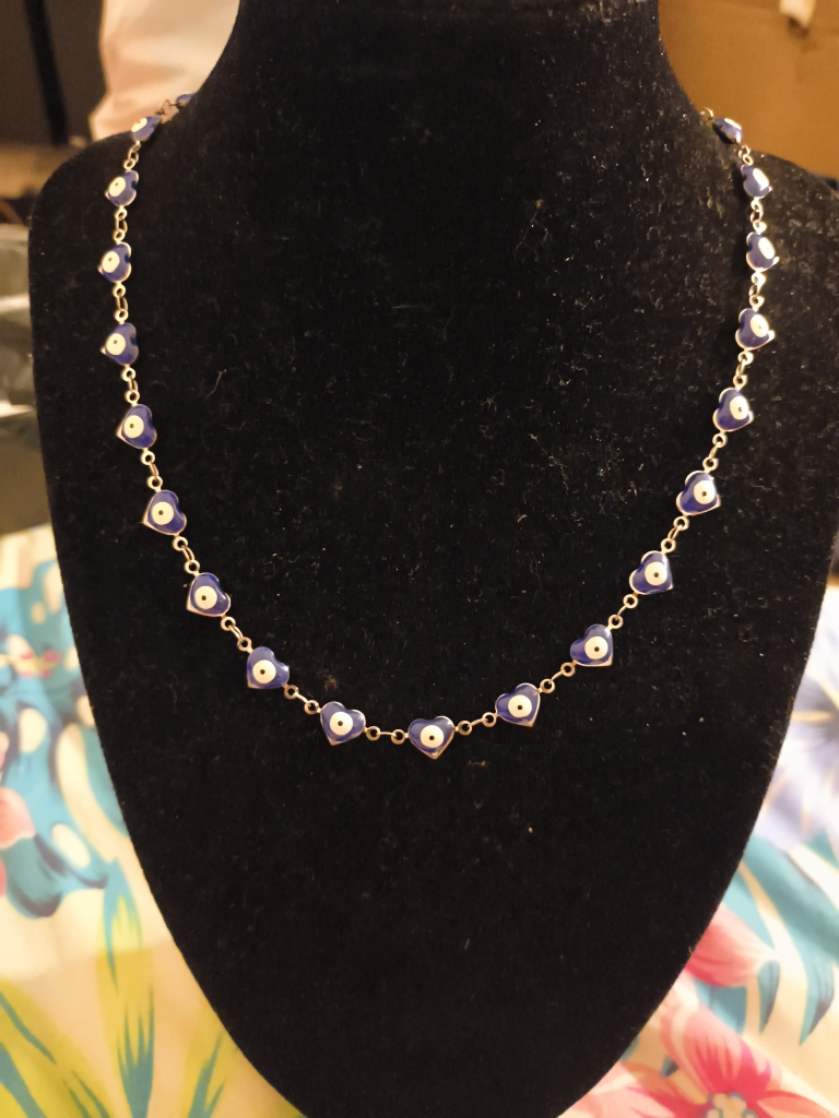 Evil Eye Heart Necklace - Blue - photo 2