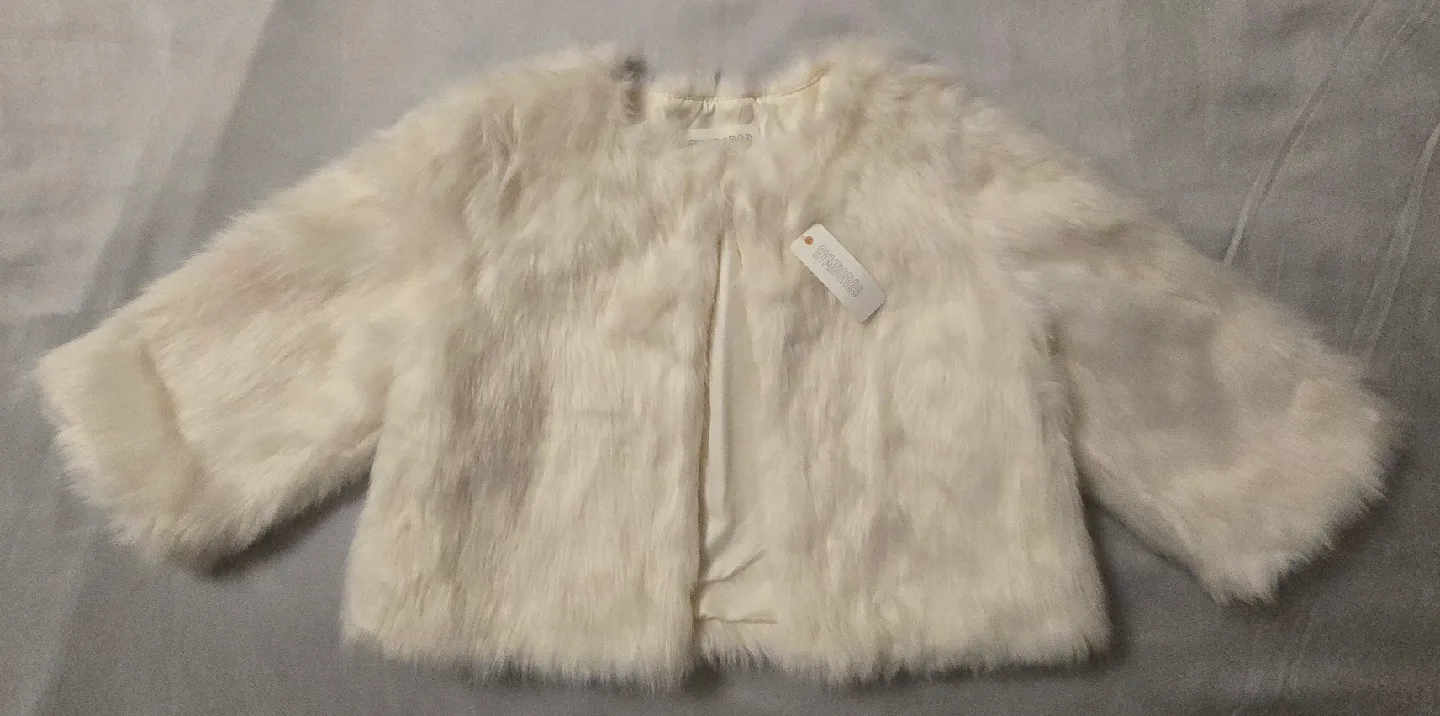 NEW! Gymboree Faux Fur Throw Jacket! - Size 10 - 12 Youth thumbnail