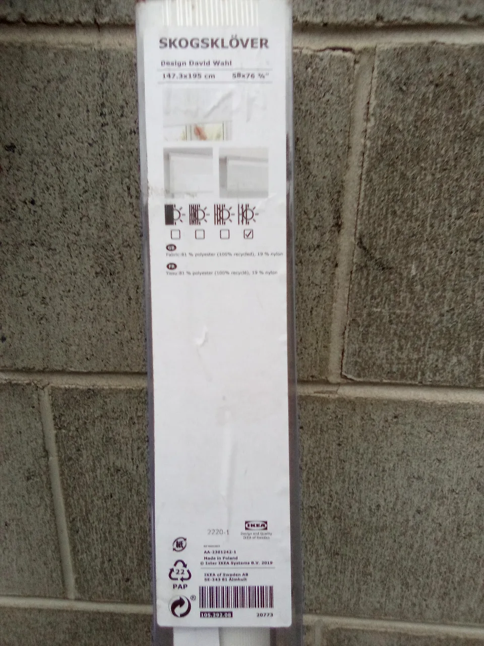 IKEA SKOGSKLÖVER Roller Blind 147.3x195 cm (58x76") image indicator(3)
