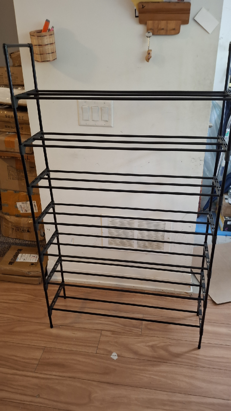 7 tier Black Shoe Rack
