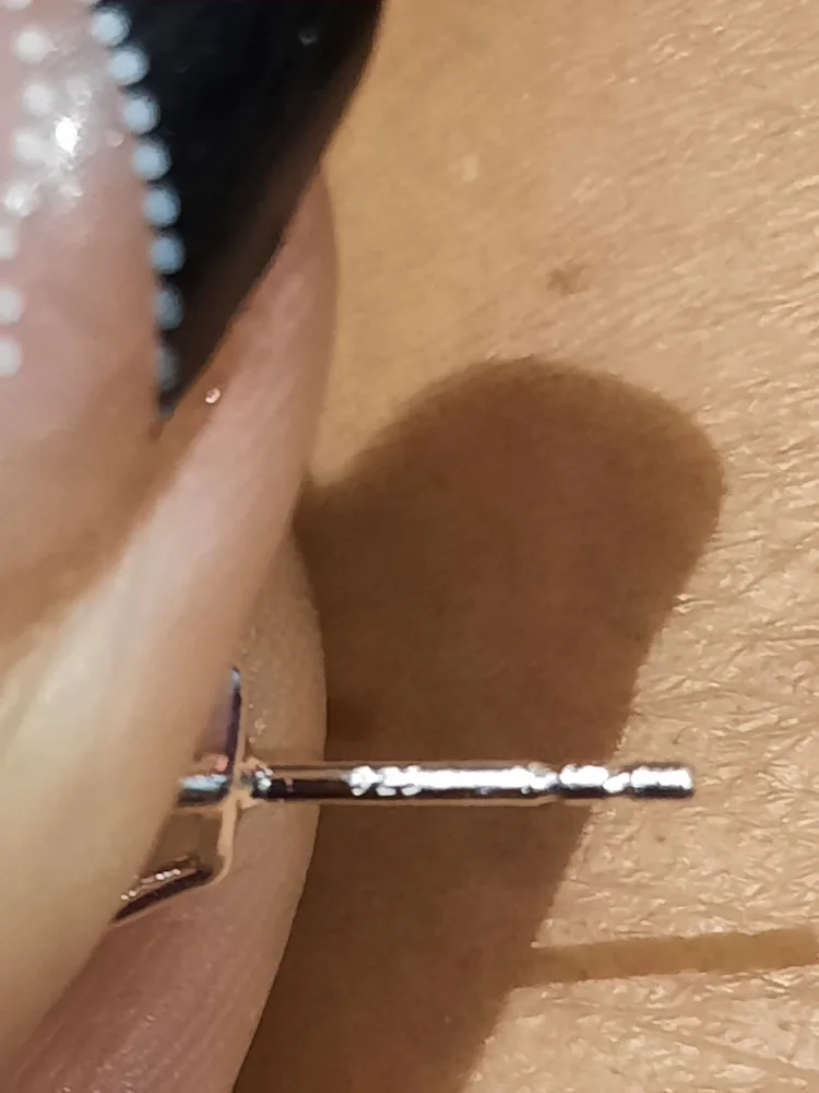 Genuine solid sterling silver Blue Topaz stud earrings image indicator(4)