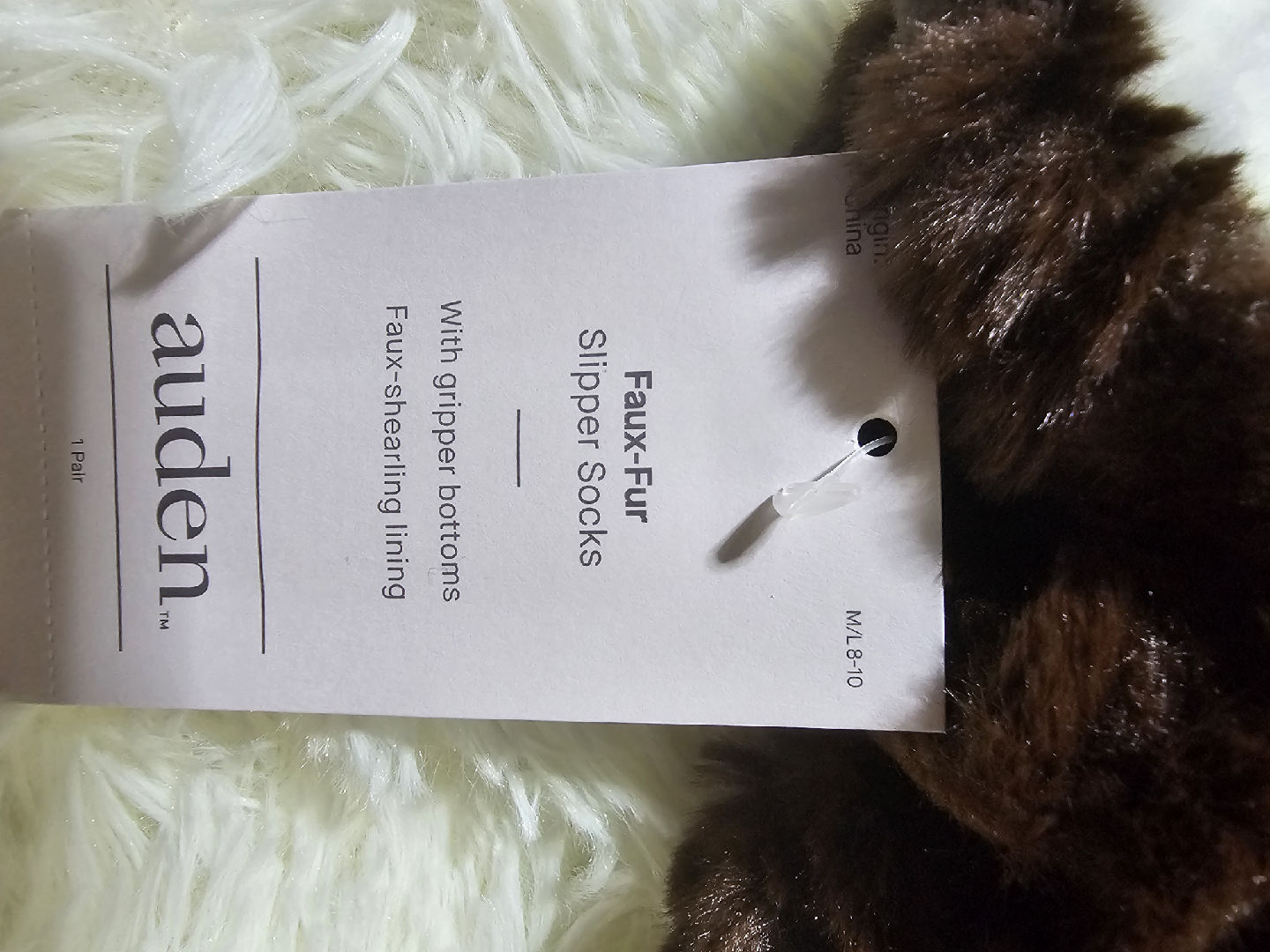 🥕Auden Faux-Fur Slipper Socks - Size M/L - photo 2
