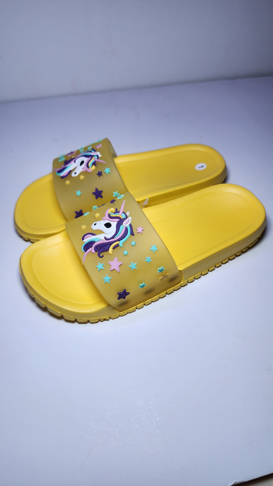 Yellow Unicorn Slides - Size 4 Big Kid - photo 2