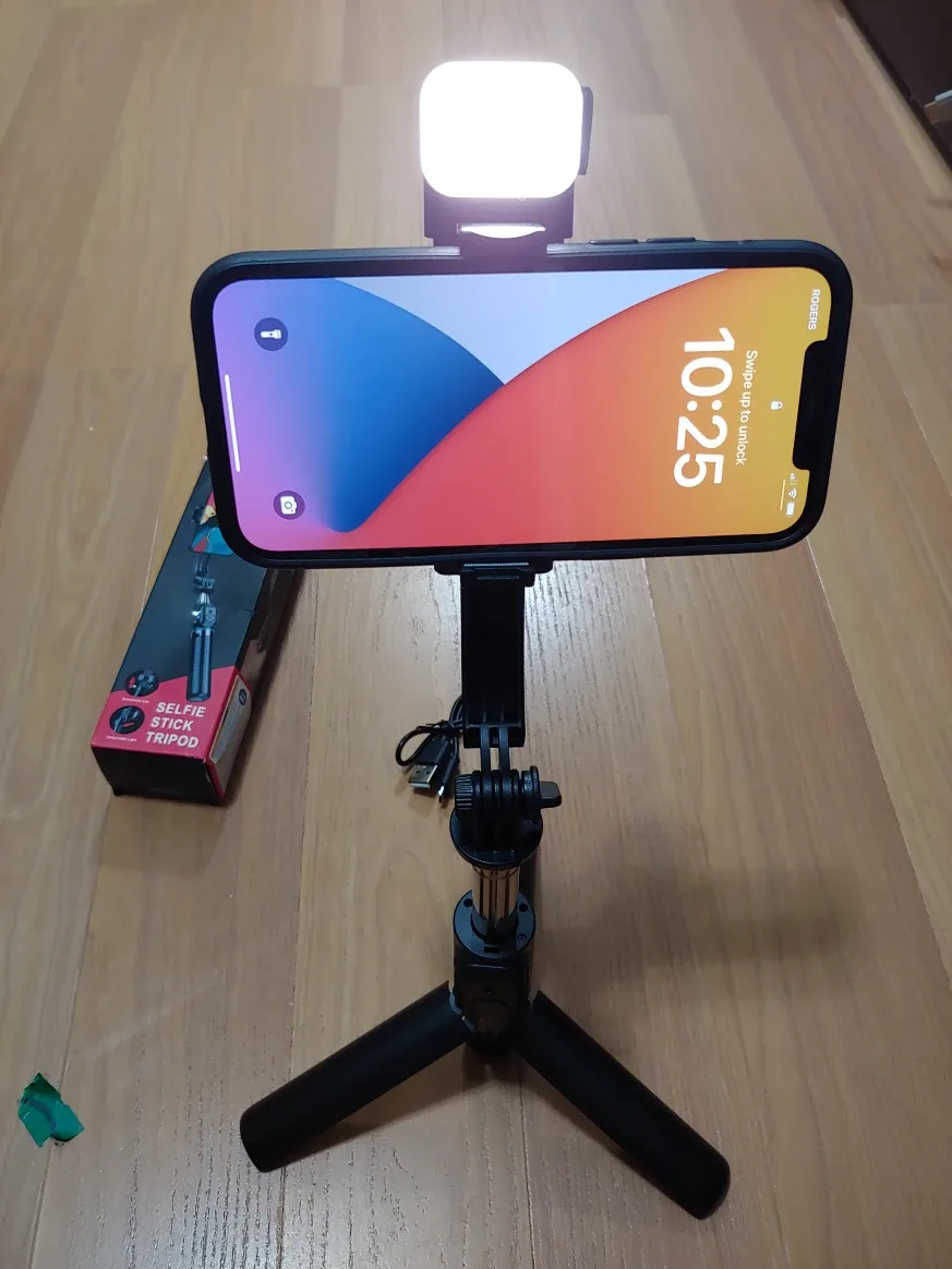 Selfie Stick Tripod, Long, NEW, LED light, Wireless Remote thumbnail