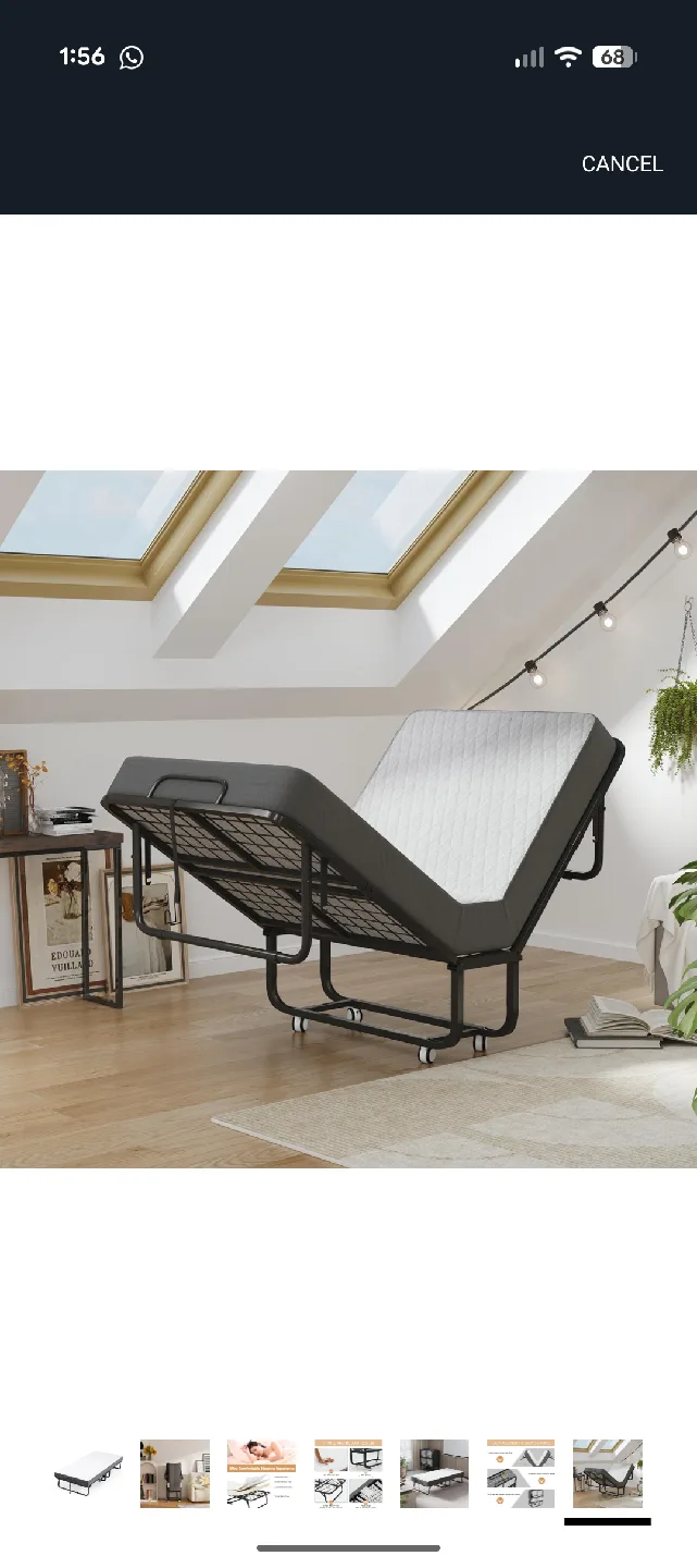 Folding Bed Frame with Memory Foam Mattress image indicator(7)