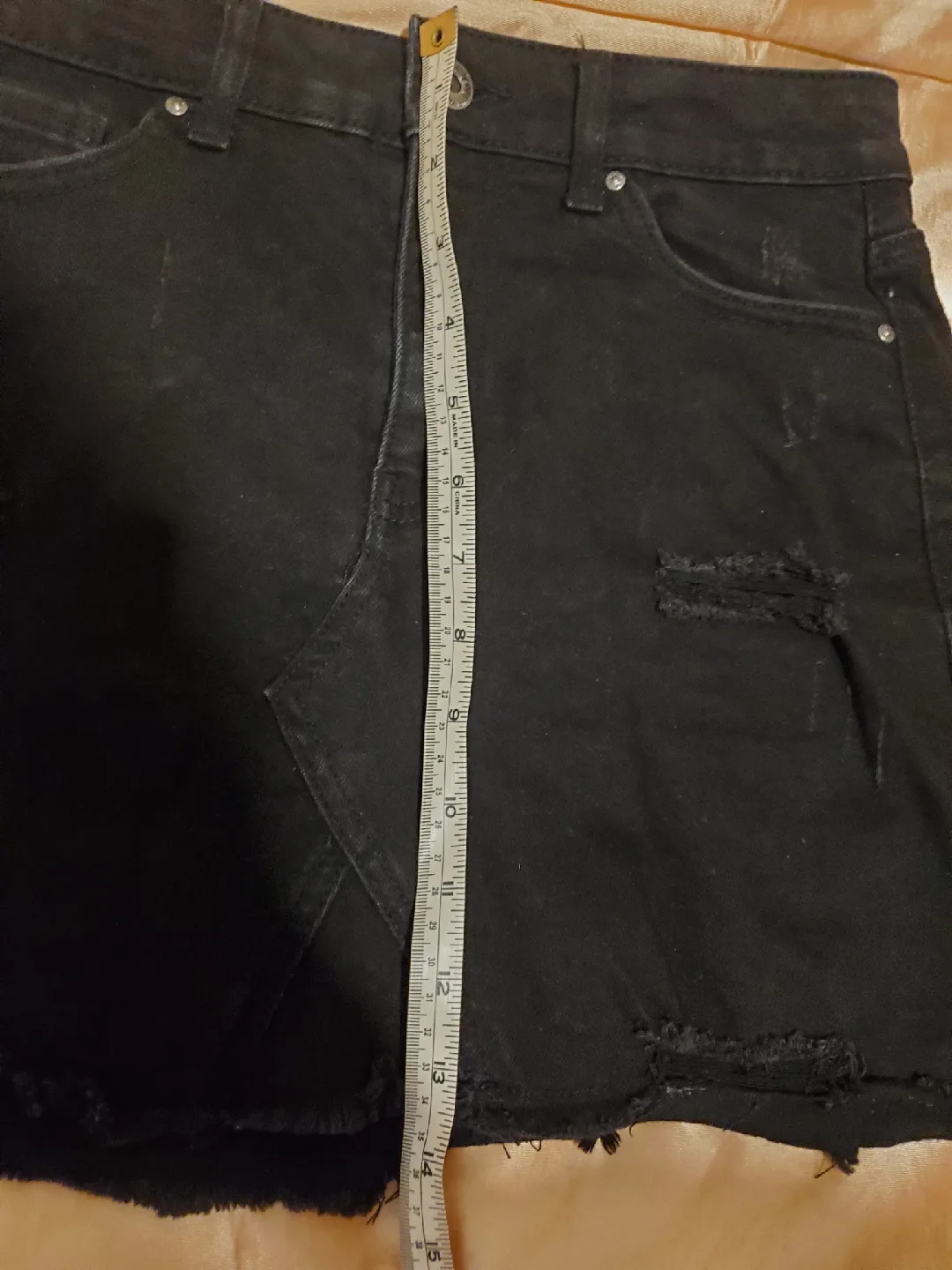 Wax Jean black denim mini skirt with frayed edges image indicator(6)