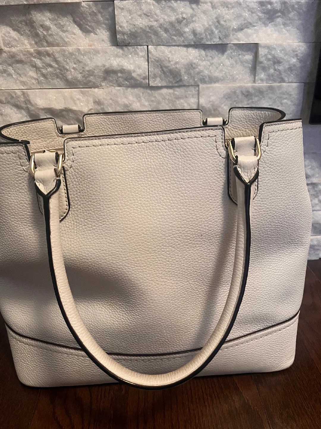 Kate Spade Cream Leather Tote Bag image indicator(4)