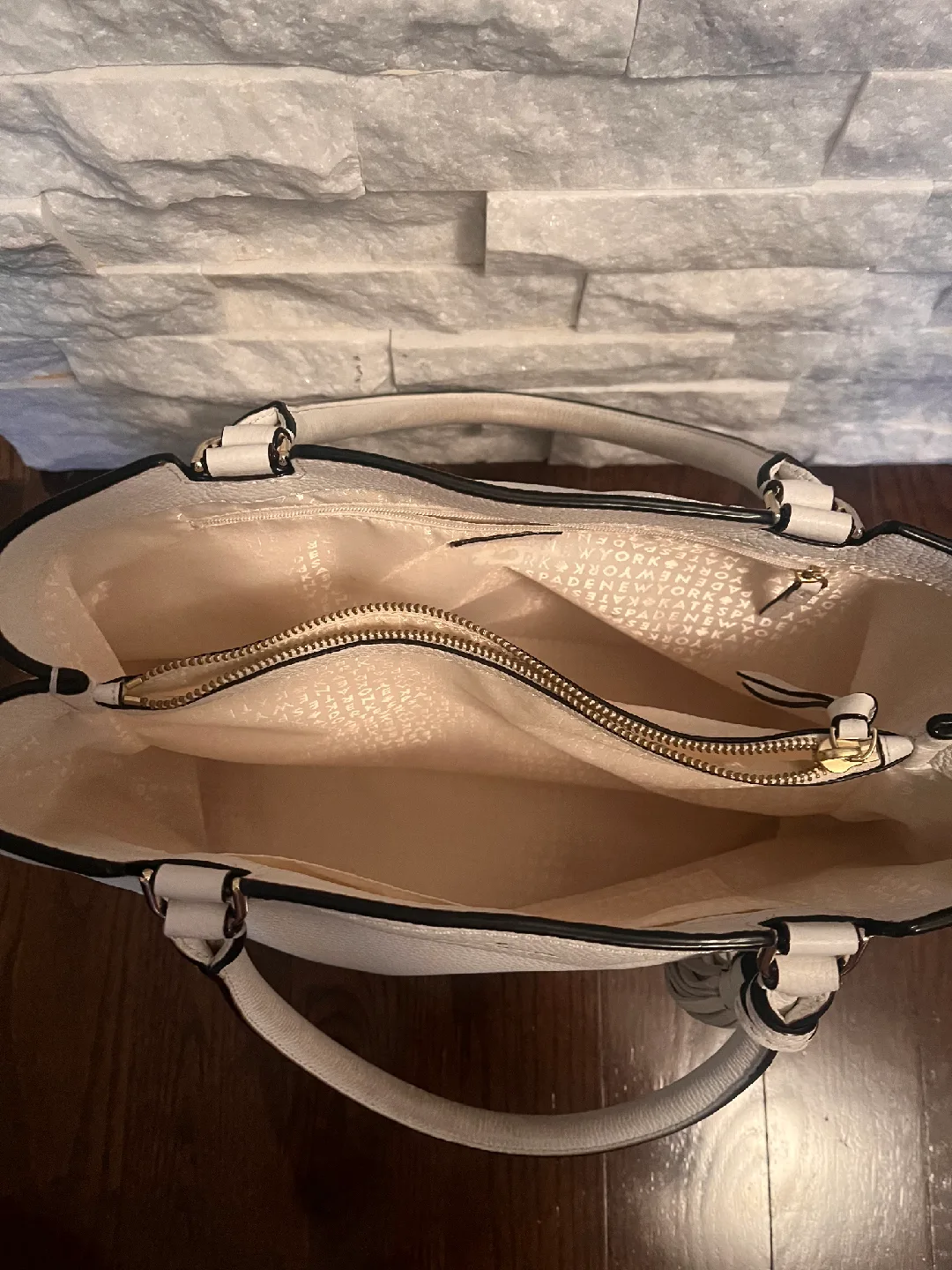 Kate Spade Cream Leather Tote Bag image indicator(6)