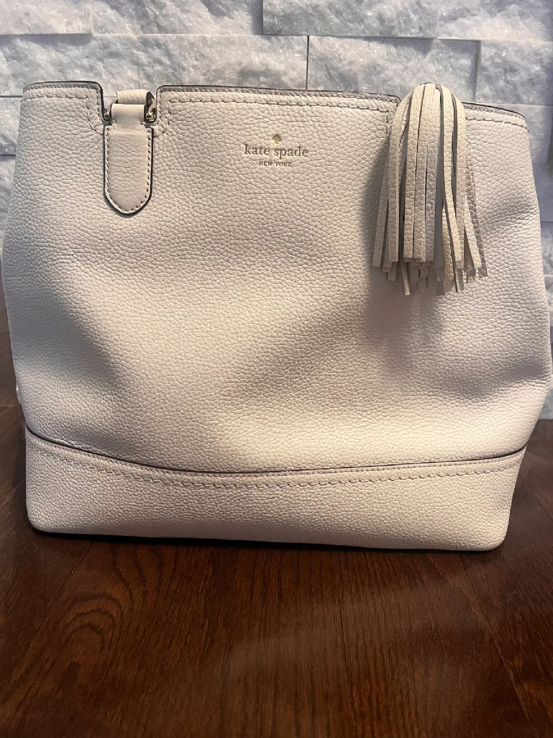 Kate Spade Cream Leather Tote Bag image indicator(8)