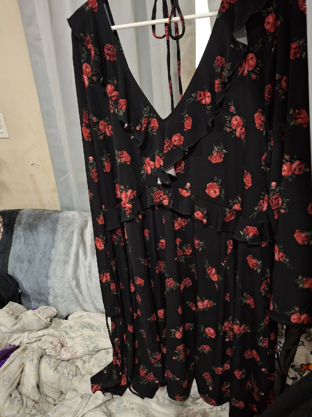 Torrid Black Floral Rose Dress - Size 3 - photo 4