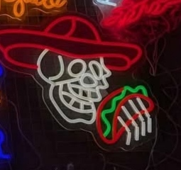 Neon Taco Sikull shugarskull sign