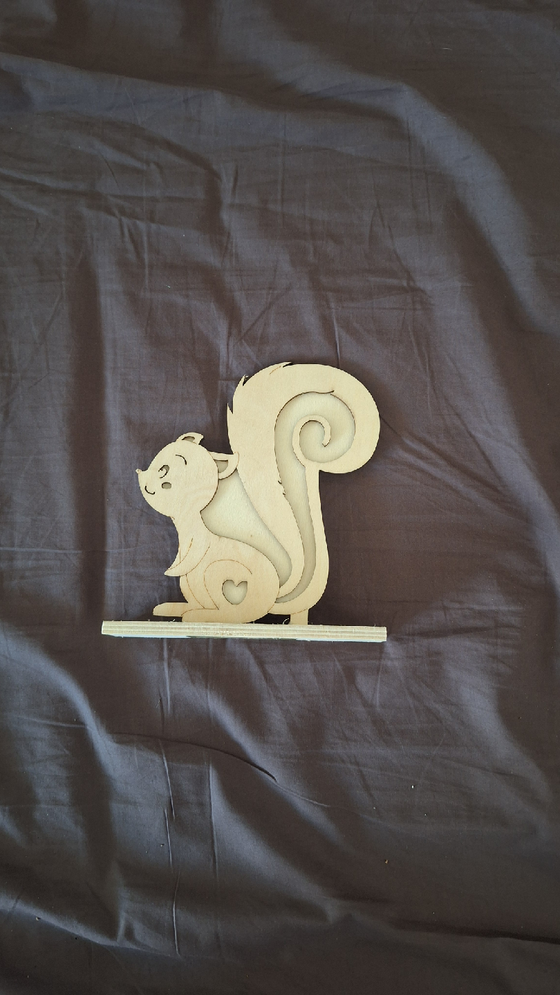Wooden Squirrel Decoration